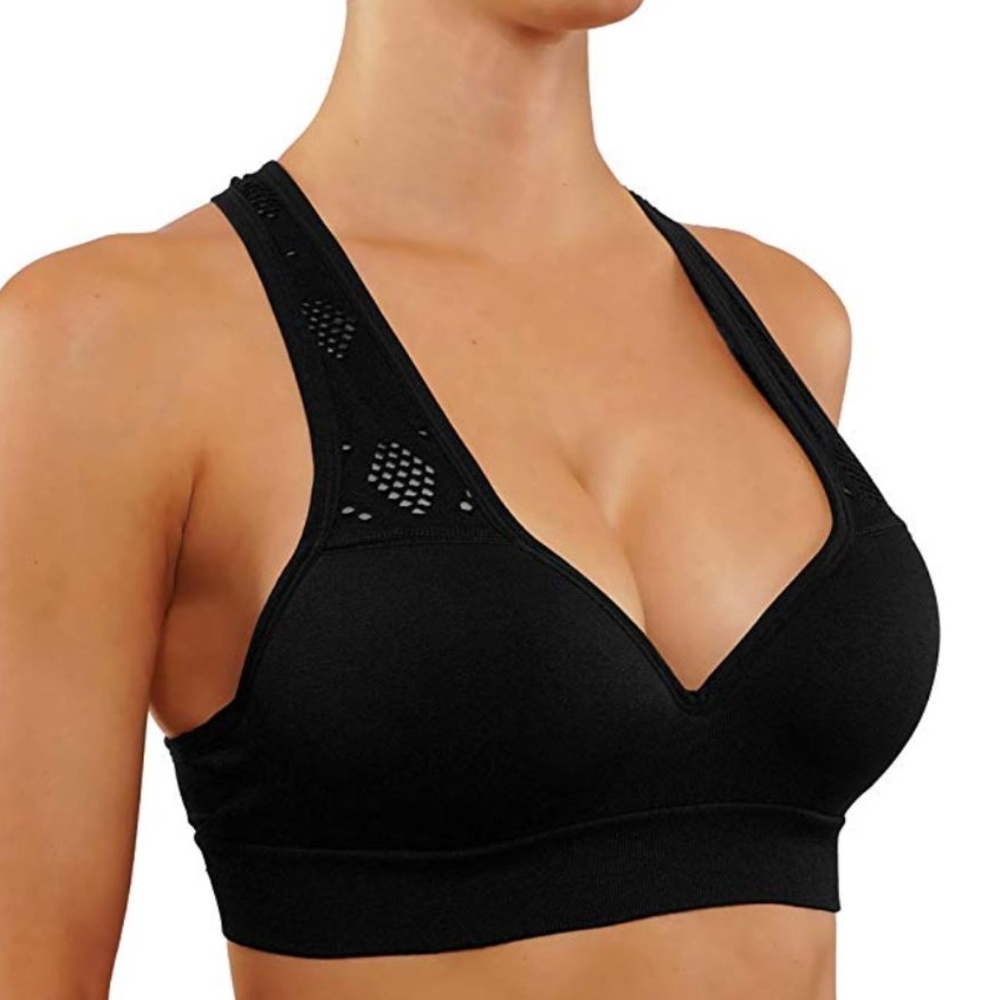 Push Up Bra Women's Yoga Crop Top Sports - Picture 2 of 3